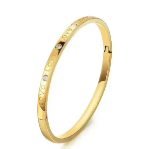33-D-11 Gold English Letter Diamond-encrusted Bracelet