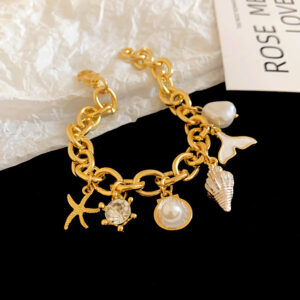 White Starfish Conch Bracelet