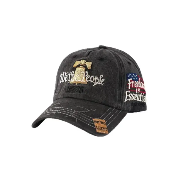 Wholesale American Flag Ethnic Style Baseball Cap With Curved Brim In Dark Grey, Featuring Polyester Material And Embroidery Craftsmanship