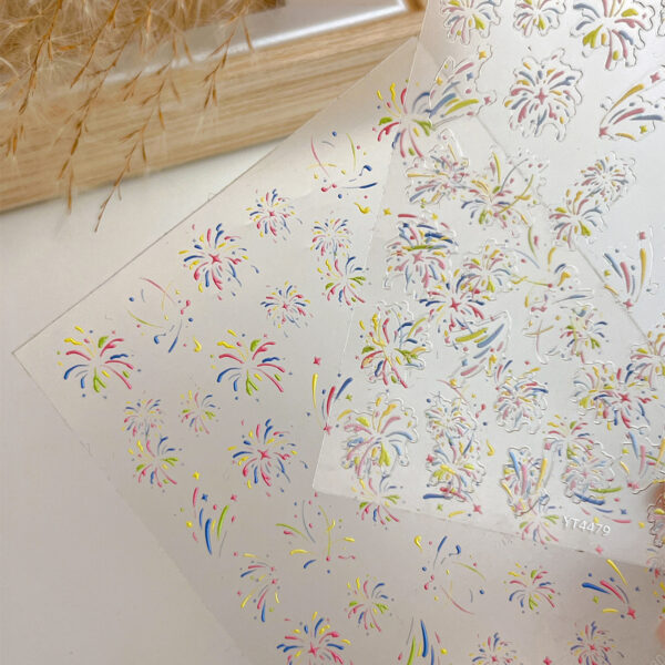 oly-3fca19b1976055bccc2cb3a6e50864f3 Wholesale Fireworks bloom nail art stickers Year explosions bright with adhesive nail stickers relief three-dimensional nail jewelry