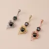 Wholesale Bestselling Body Piercing Navel Ring Heart Shape Restrained Dark Punk Style Navel Button Personalized Gothic Belly Stud