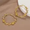 Wholesale Three-dimensional Flowers Earrings For Women In Copper With KC Golden Water Plating And 0.03µm Thickness