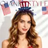 Wholesale American Flag Hair Band For Women In Red Cloth Material, Stylish Commute Hair Accessory For Independence Day