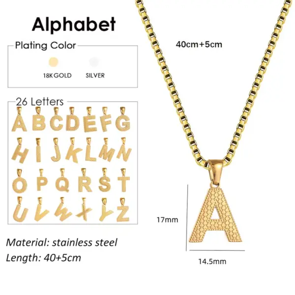 Wholesale Waterproof Non Tarnish Letter Necklace For Women With 18K Real Gold Plated 304 Stainless Steel And PVD Coated Box Chain