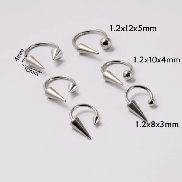 Wholesale 1 Piece Lip Rings Simple Style Geometric 304 Stainless Steel Plating 18K Gold Plated