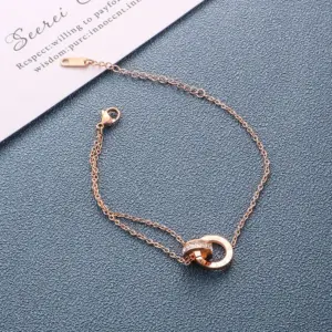 A [534] Ring Buckle Bracelet / Rose Gold