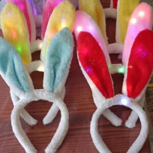 Wholesale Rabbit ears headband adult headdress stall White plus pink plush rabbit ears Easter Halloween factory
