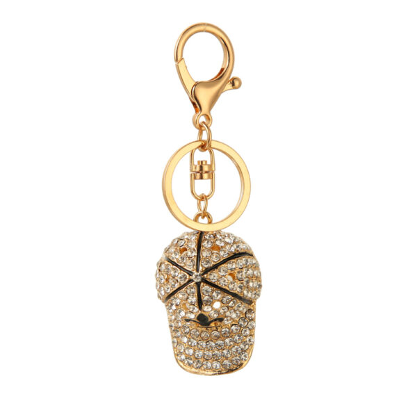 oly-406598eef60268722af717b34439e9ad Wholesale cute hat key chain wholesale diamond cartoon baseball cap metal key pendant ornaments small merchandise