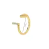 Wholesale Copper Geometric Rack Plated Zircon 18K Gold Plated IG Style Casual Commute Rings