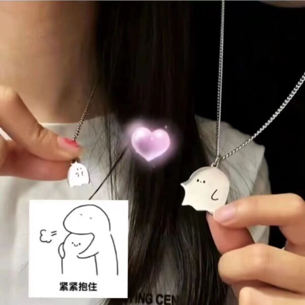 Wholesale Rabbit Couple Necklace ins No Falling Creative Kitten Puppy Pendant for Girlfriends Valentine's Day Gift
