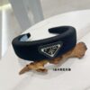 Wholesale  Metal Label Thin Edge Sponge Headband Black Satin High Quality Headband High Skull Hair Accessories Broken Hair