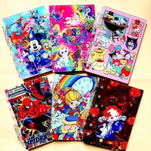 Wholesale Acrylic Notebook Cross-border TK Explosive Loose-leaf A7A5 Sanrio Spider-Man Mickey Rainbow Fairy