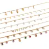 Wholesale Women's Style - Vacation Style / 18K Gold Stainless Steel + Rhinestone / Versatile Colored Diamond Pendant Necklace 40+5CM