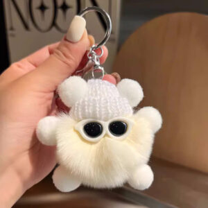 oly-407b096a6629060c9a9271c33ab746c4 Wholesale Cute Rex Rabbit Fur Small Coal Ball Bag Pendant Schoolbag Ugly Eyes Doll Pendant Cartoon Doll Car Keychain