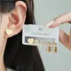 Wholesale Elegant Cross Heart Shaped Hoop Earrings Women's Fashion Jewelry Minimalist Design Half Diamond Plain Circle Stylish Sensation