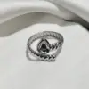 Wholesale Plasma Plated Steel Color 304 Stainless Steel Dot Leaf Open Ring For Women Eye Crown Waterproof Non-Fading Unisex