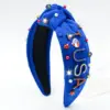 Wholesale Independence Day Hairband Hair Clip Pearl Rhinestone American Letter Fabric Hair Accessory For Women