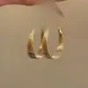 Wholesale Multi-layer Plain Hoop Earrings With Twisted Edges Gold Geometric Rubber Inlaid Unisex Copper Earrings