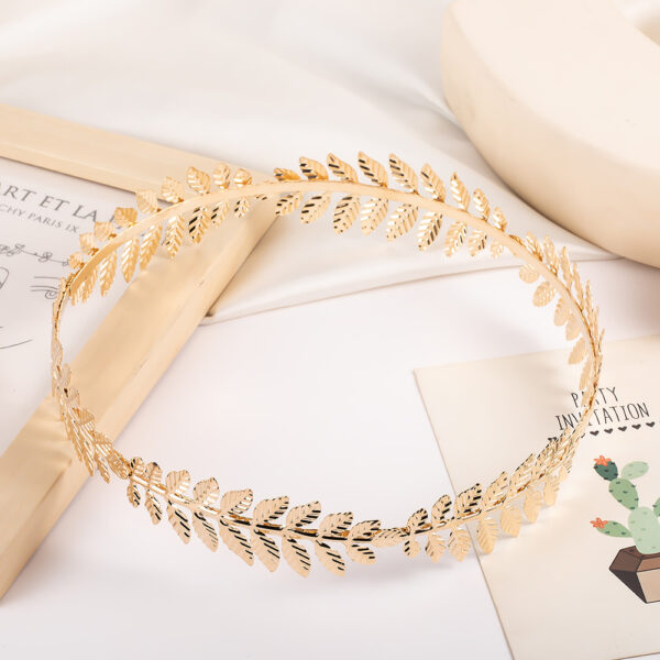 oly-40bd9a49a5218947f46939ec5b9a3d54 Wholesale style bridal leaf headband, bridal gold leaf headpiece, hair accessory crown headband Christmas