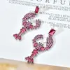 Wholesale 1 Pair Elegant Lobster Plating Inlay Copper Zircon White Gold Plated Drop Earrings