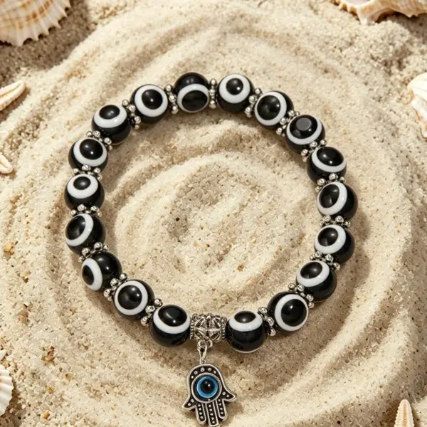 Wholesale Bohemian Palm Resin Bracelet With Waterproof Non Tarnish Multicolor Cord In Chain, Unisex Style