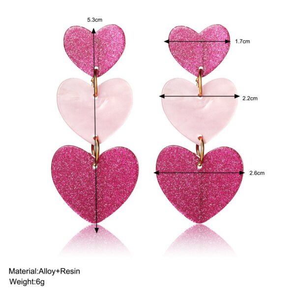 Wholesale color matching Valentine's Day acrylic love earrings simple pendant texture dopamine earrings