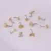 oly-40dcfb3242d69abe300366812008f7a7 Wholesale 316L Stainless Steel Copper Nose Rings & Studs Crown Flower Waterproof Non Tarnish Surgical Steel Women'S