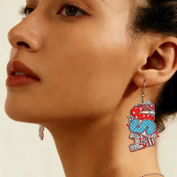 oly-40de162f216116ea6ca11dfcf3316f35 Wholesale Retro Multicolor Acrylic Drop Earrings For Women With 304 Stainless Steel Ear Pins