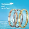 Wholesale Waves Inlay Bangle For Women In Steel Color Titanium Steel With Rhinestones