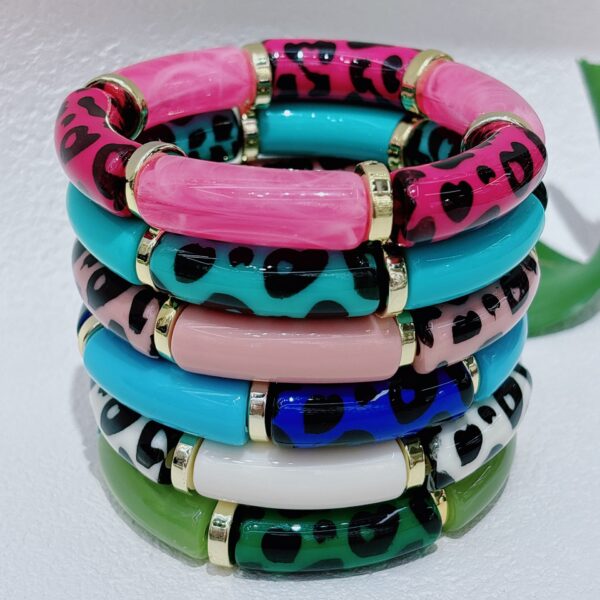 oly-40e27b4352cc14fd5a1ccb96f0823f6c Wholesale Fashion Personality Leopard Bend Tube Bracelet Curved Bamboo Tube Women's Stamping Rope Friendship Bracelet Jewelry