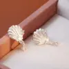 Wholesale 925 Silver Needle Shell Element Drop Earrings Luxury Minimalist Design Commute High-End Feelings Women's Geometric Pattern