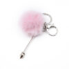oly-40f35519cdea80e17dc1866cde2690db Wholesale DIY Fur Ball Rivet Beaded Keychain Creative Plush Pendant Luggage Jewelry Accessories Keychain Manufacturer