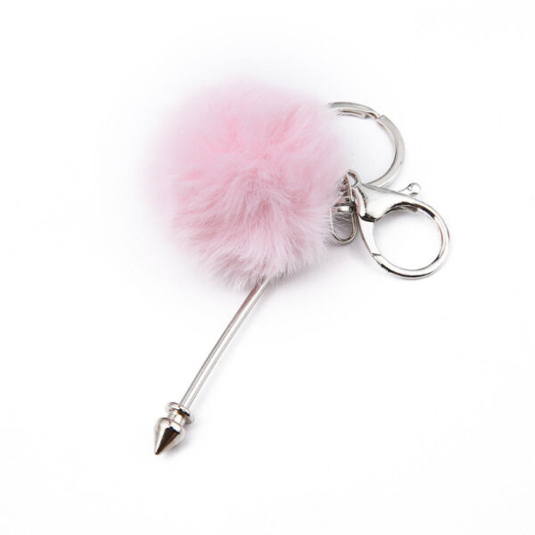 oly-40f35519cdea80e17dc1866cde2690db Wholesale DIY Fur Ball Rivet Beaded Keychain Creative Plush Pendant Luggage Jewelry Accessories Keychain Manufacturer