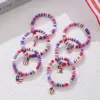Wholesale Retro Star Heart Shape Apple Alloy Soft Clay Beaded Chain Beaded Bracelets Wholesale