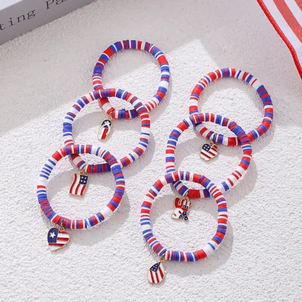 Wholesale Retro Star Heart Shape Apple Alloy Soft Clay Beaded Chain Beaded Bracelets Wholesale