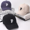 oly-4100a0768e66c09261caa6187af31fd2 Wholesale Spring and Autumn Children's hat baseball cap South Korea ins letter P peaked cap solid color hat summer outdoor sun hat