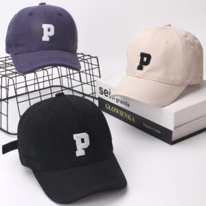 Wholesale Spring and Autumn Children's hat baseball cap South Korea ins letter P peaked cap solid color hat summer outdoor sun hat