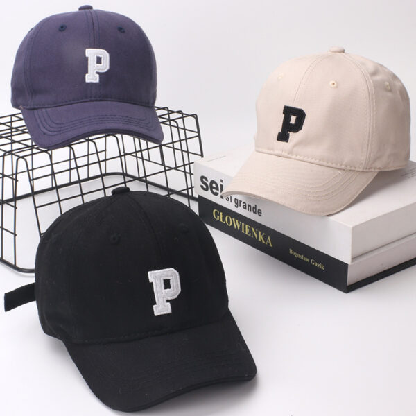 oly-4100a0768e66c09261caa6187af31fd2 Wholesale Spring and Autumn Children's hat baseball cap South Korea ins letter P peaked cap solid color hat summer outdoor sun hat