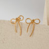Wholesale Ins Niche Creative Design Earrings Women's Accessories Fashion All-match Simple Style Stainless Steel Bow Jewelry