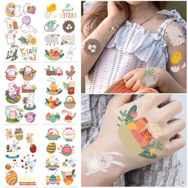 oly-4123471d455f1094c39f3fbce96e6286 Wholesale holiday Easter tattoo stickers waterproof holiday party children disposable tattoo stickers batch