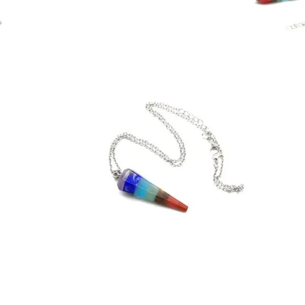 Wholesale Natural Crystal Mosaic Hexagonal Column Pendant Necklace Wedding Ethnic Style Alloy Geometric Pattern Leaf Design For Women