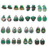 oly-4132baa96acb246a957eabbe98760f4f Wholesale st. Parcret festival earrings Green lucky grass rainbow hat beard Irish wooden earrings tide