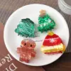 Wholesale Christmas Santa Claus Gingerbread Man Shaped Hair Clips Personalized Back Of Head Shark Clamp Hair Accessories For Women