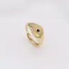 Wholesale Devil's Eye Unisex Ring In Copper With Zircon Inlay, Available In Gold