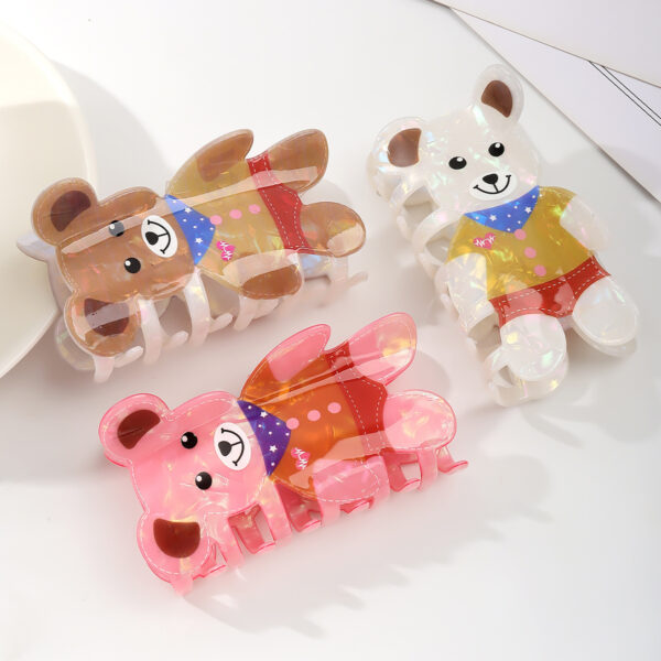 Wholesale  style cute cartoon bear hair clip, romantic Valentine's Day, love rose bear,  claw clip for women.