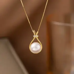 【8070】White Lucky Bag Necklace【gold】