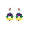 oly-4151bb43194624cb4e7e581d9c668cc1 Wholesale alloy dripping oil Diamond Irish mask earrings St. Patrick carnival hat earrings for women