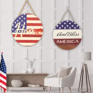 Wholesale Halloween Wooden Plaque Welcome Decoration Flag Door Hanging Ornament Veterans Day Party Decoration