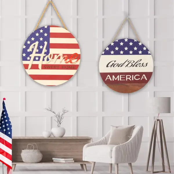 Wholesale Halloween Wooden Plaque Welcome Decoration Flag Door Hanging Ornament Veterans Day Party Decoration