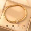 oly-4180494f7649a6a8a84124af80e0a352 Wholesale Stainless steel non-fading jewelry, electroplated gold, slim waist titanium steel bracelet